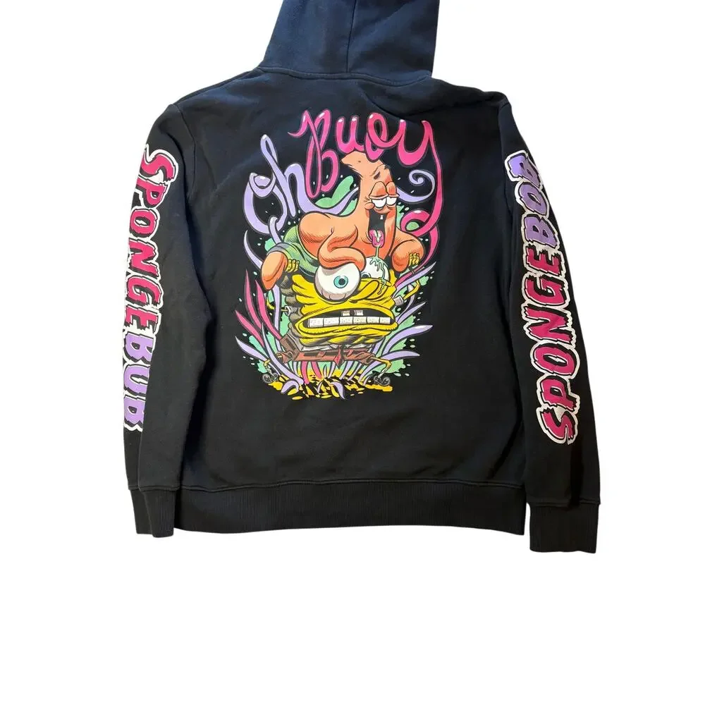 H&M Unisex Graphic Print Hoodie in Black